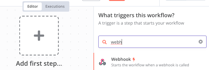 n8n automation trigger webhook screenshot